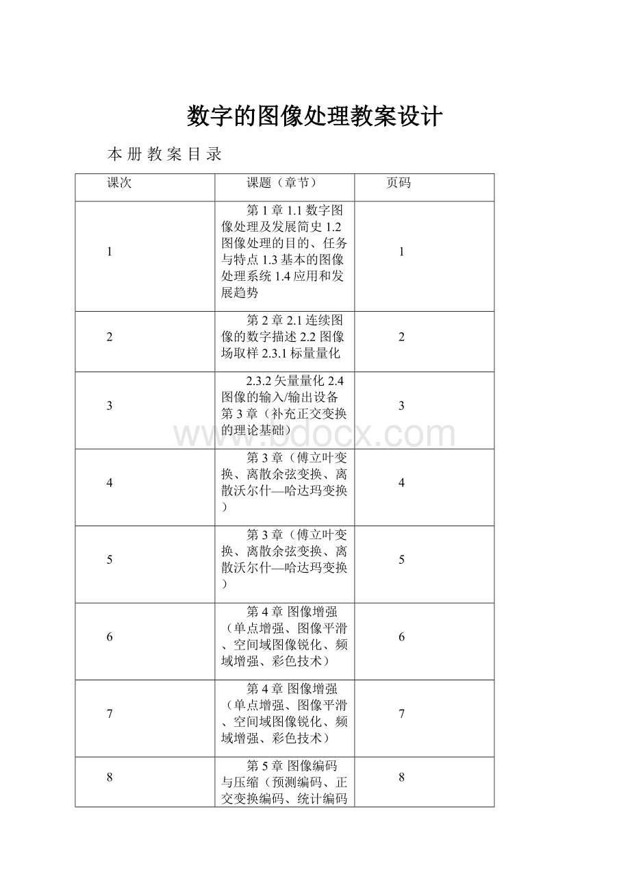 数字的图像处理教案设计.docx