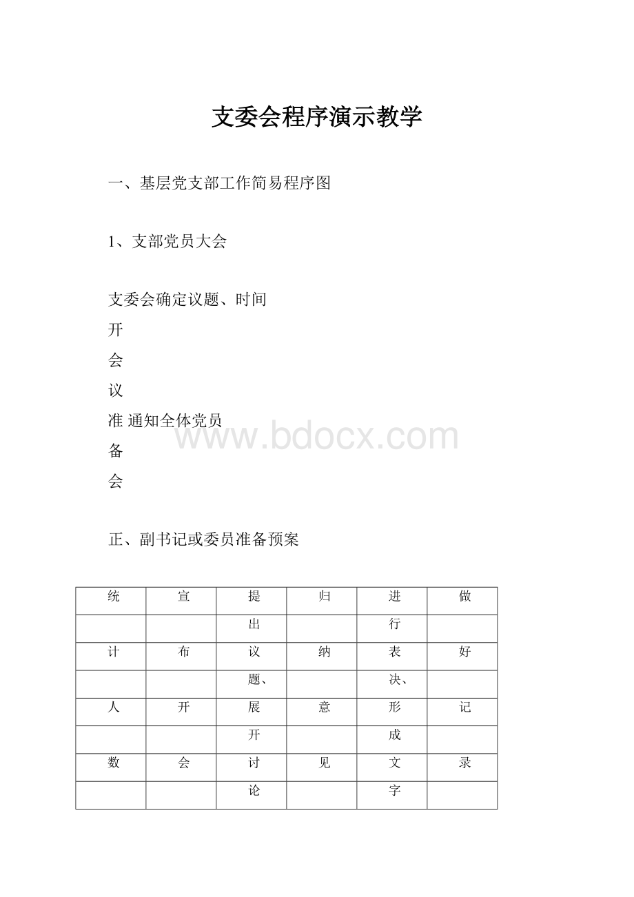 支委会程序演示教学.docx