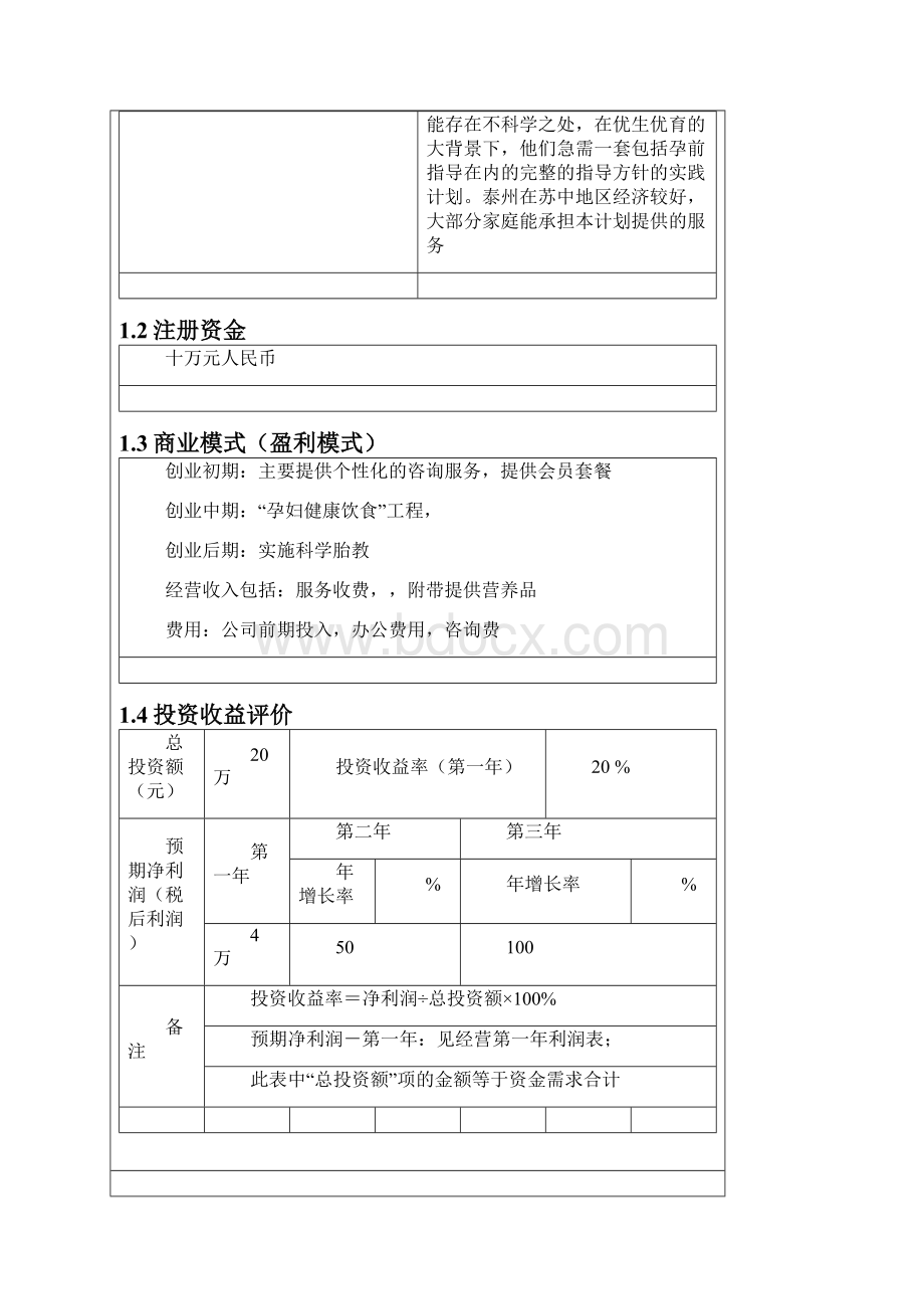 终稿个性化孕婴宝贝计划项目投资经营商业计划书.docx_第3页