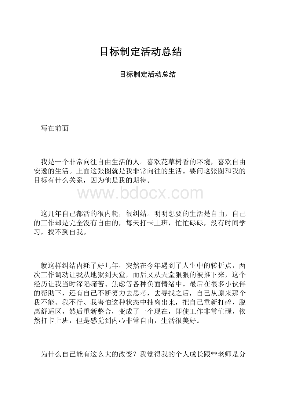 目标制定活动总结.docx