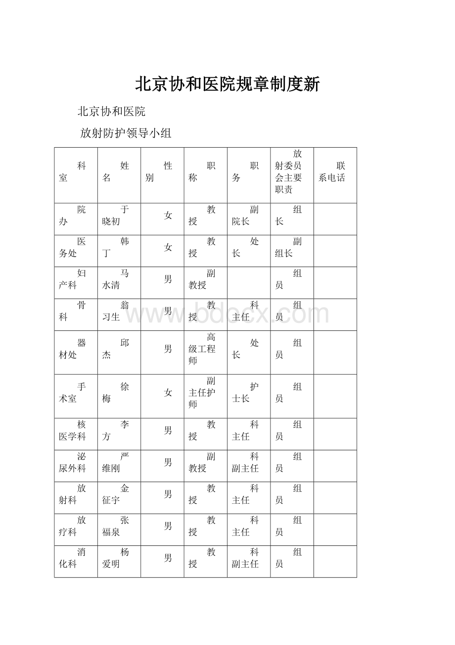 北京协和医院规章制度新.docx_第1页