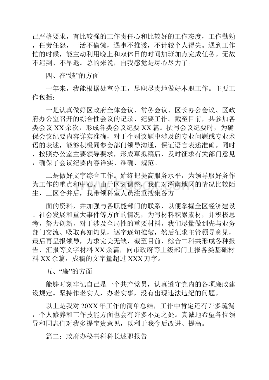 市政府办公室科长个人工作总结.docx_第2页