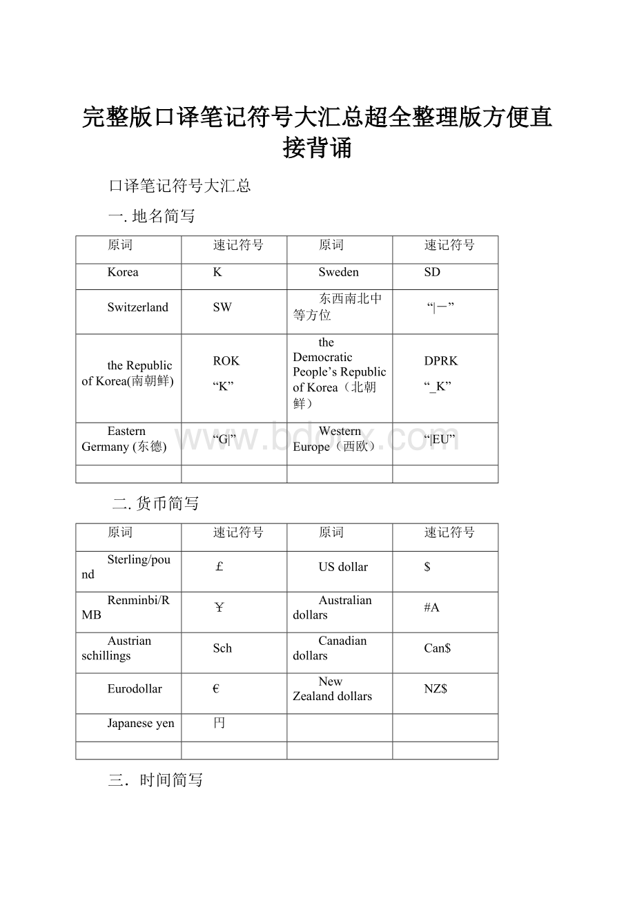 完整版口译笔记符号大汇总超全整理版方便直接背诵.docx_第1页