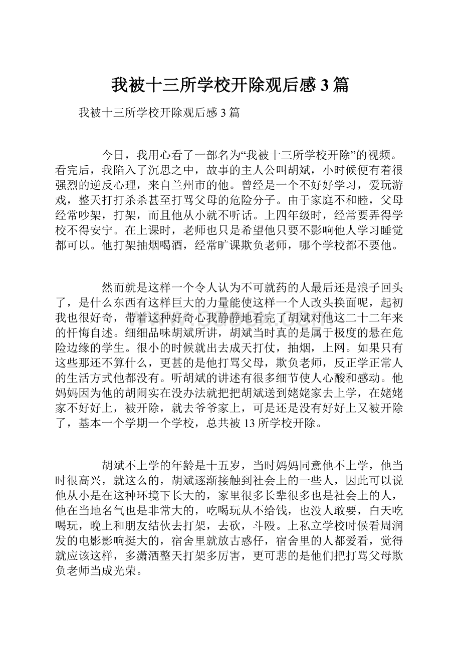 我被十三所学校开除观后感3篇.docx