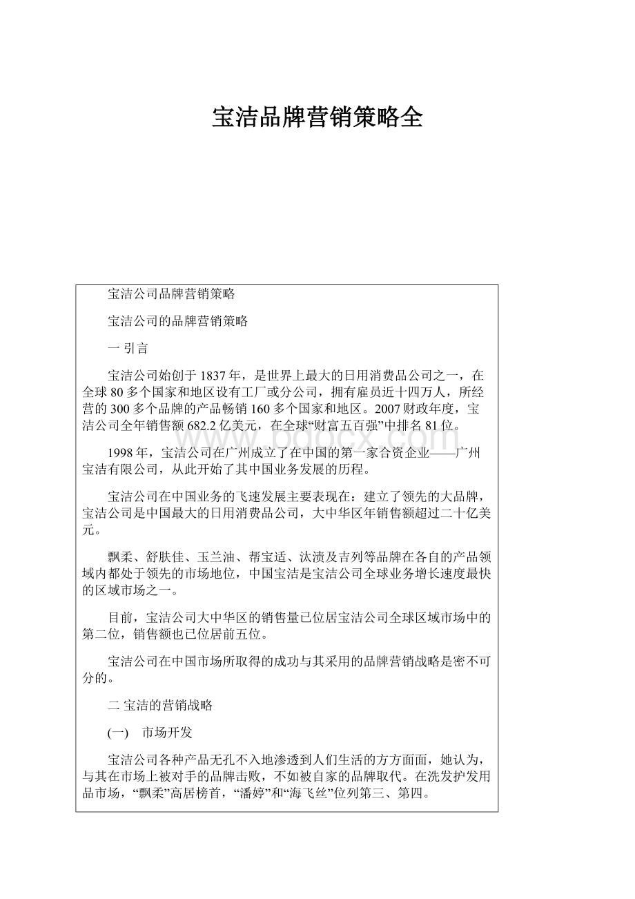 宝洁品牌营销策略全.docx