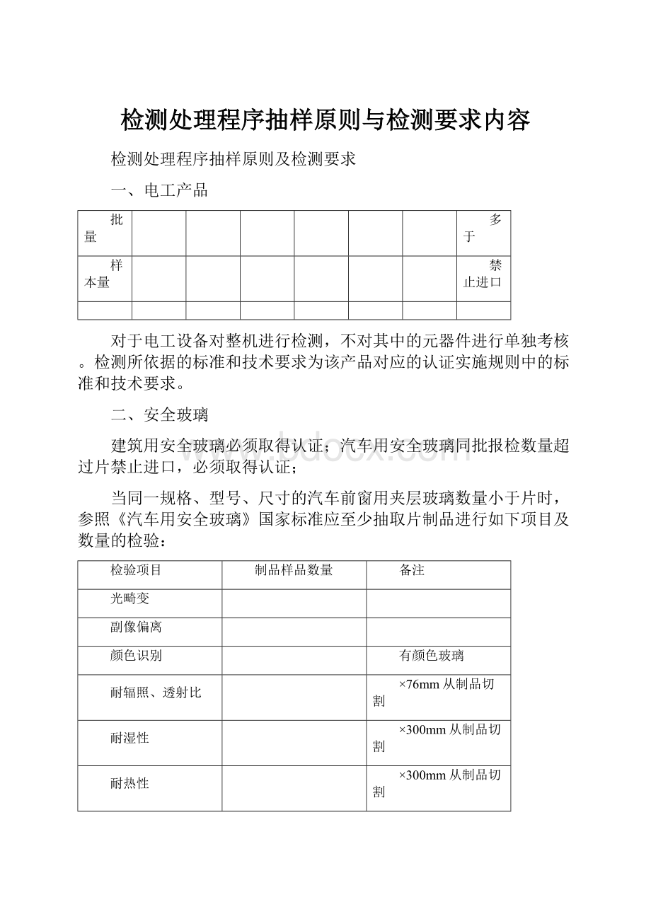 检测处理程序抽样原则与检测要求内容.docx