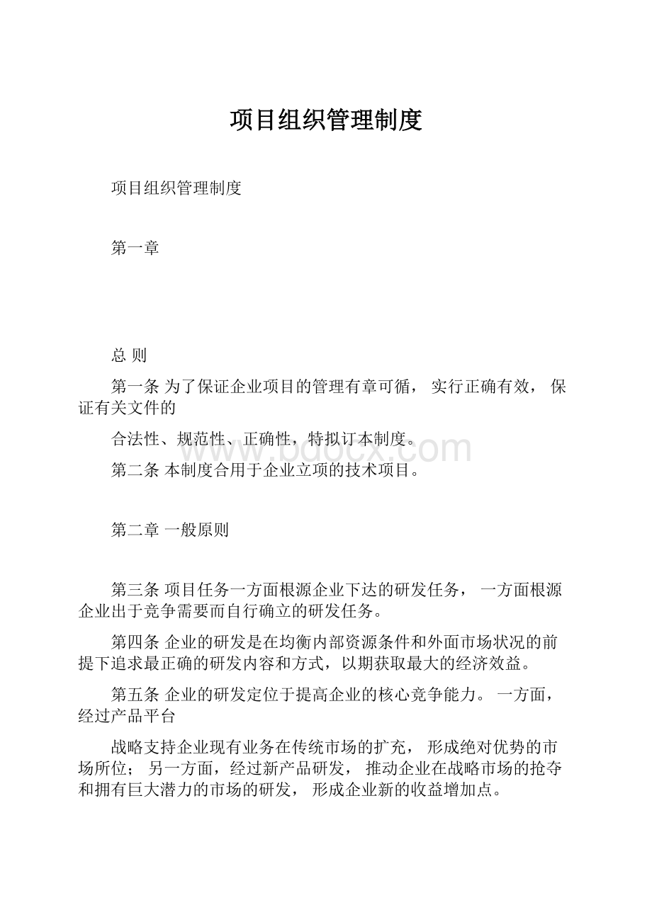 项目组织管理制度.docx_第1页