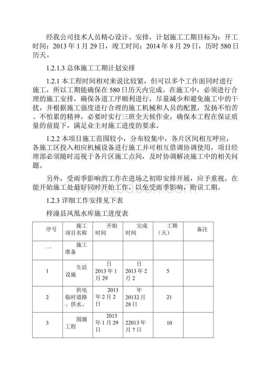 梓潼凤凰水库工程进度计划与措施.docx_第3页