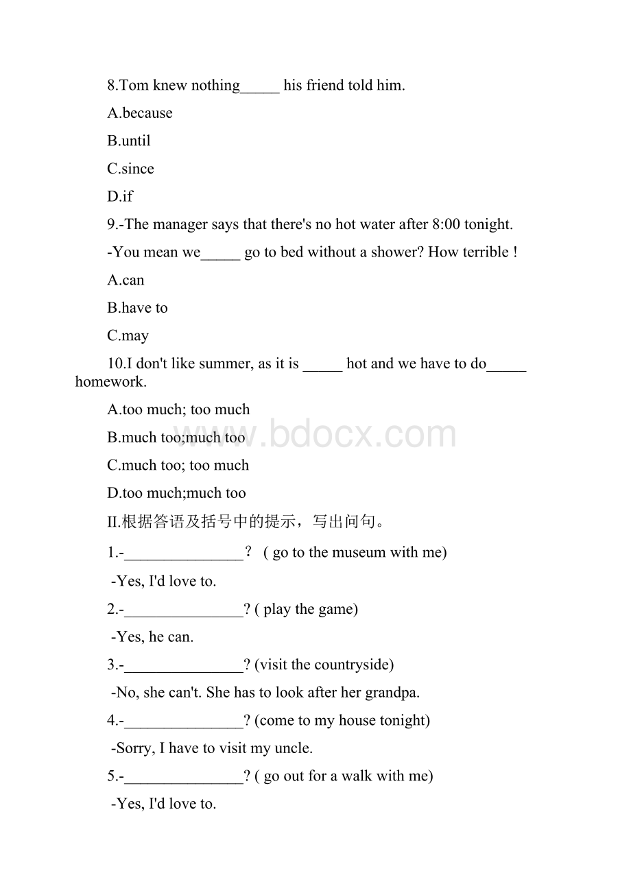 鲁教版英语七年级下册 一课一练 Unit 5Self Check.docx_第3页