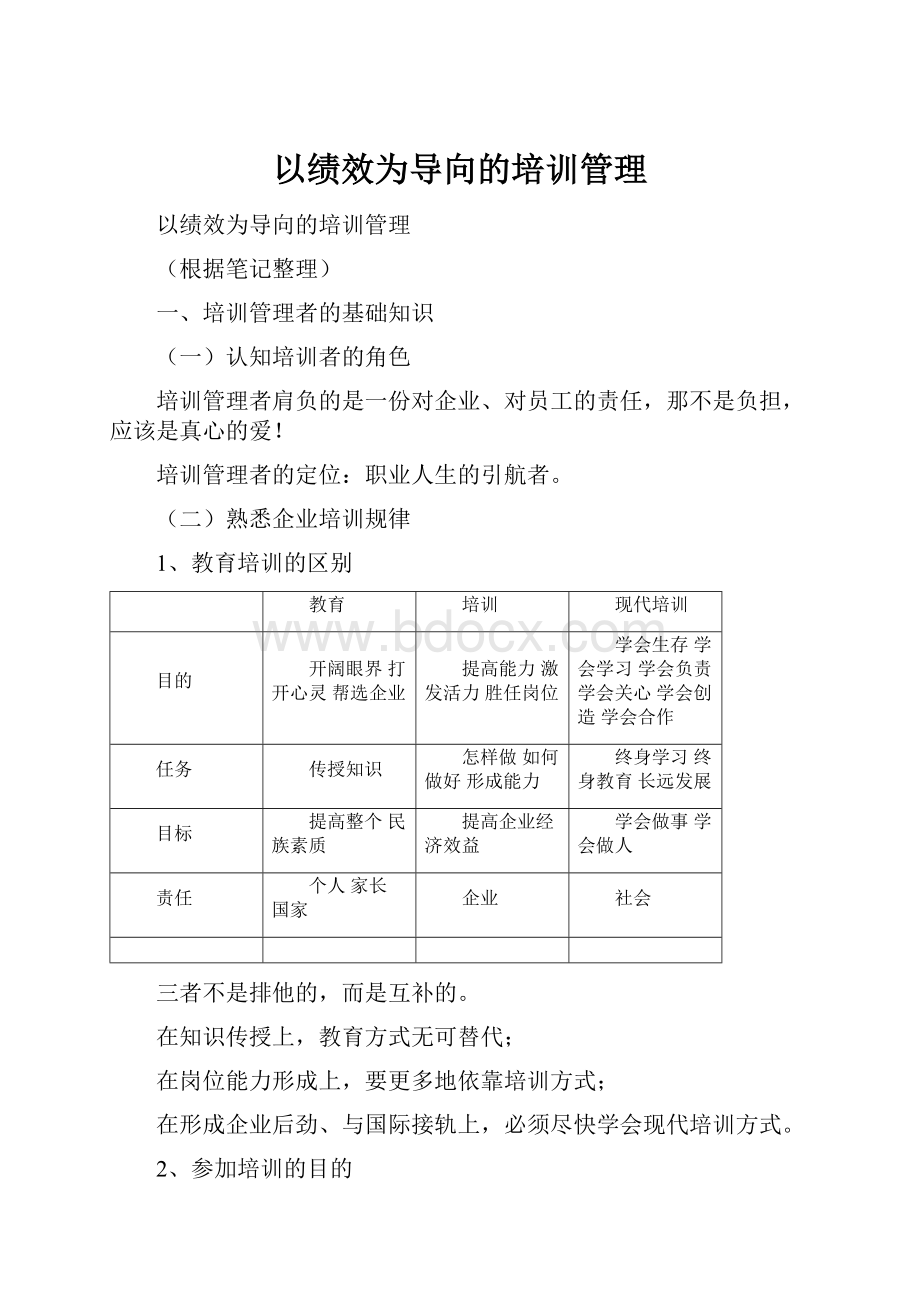 以绩效为导向的培训管理.docx_第1页