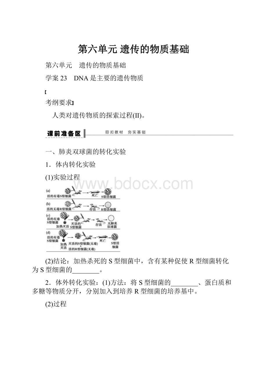 第六单元 遗传的物质基础.docx_第1页