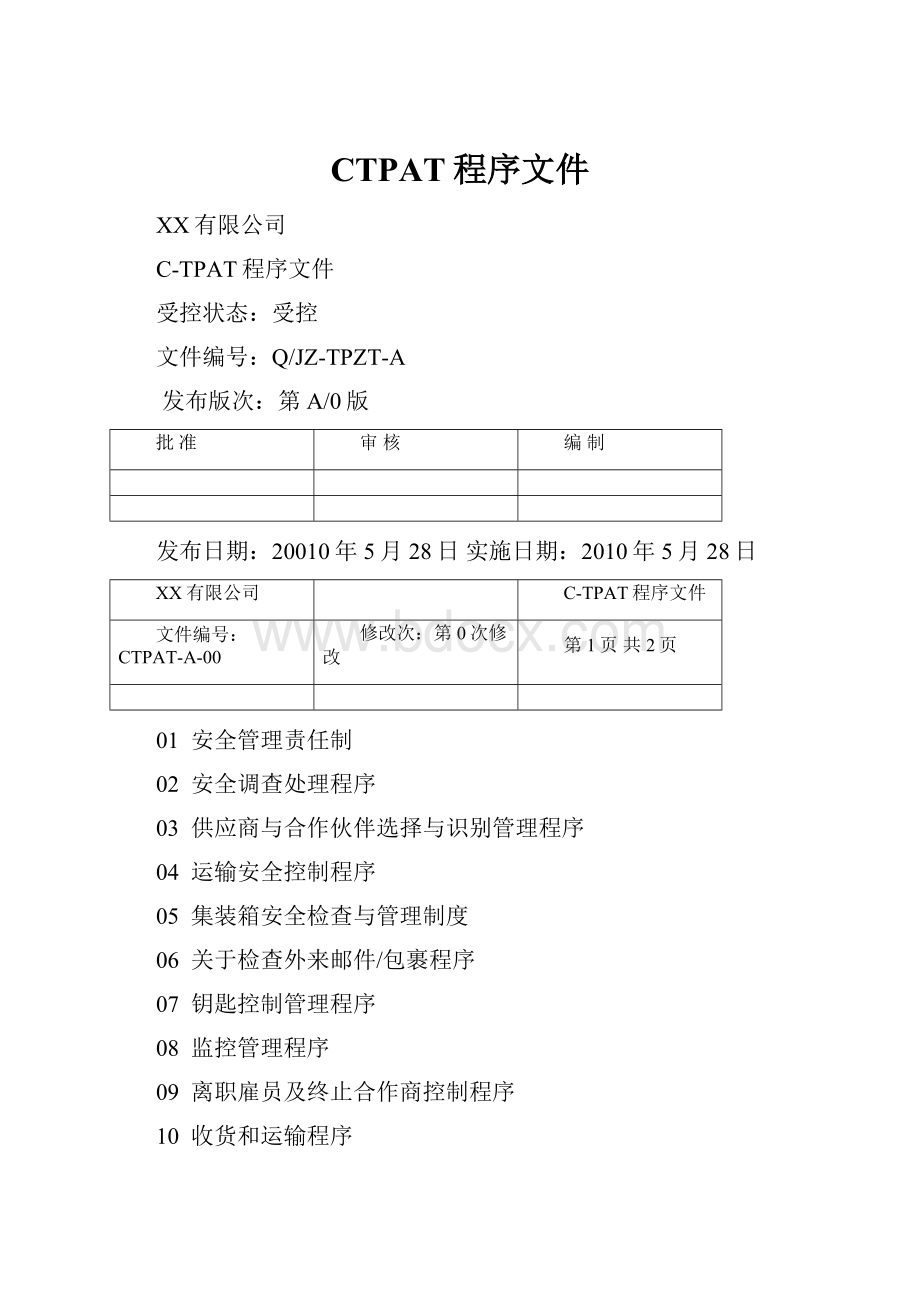 CTPAT程序文件.docx_第1页