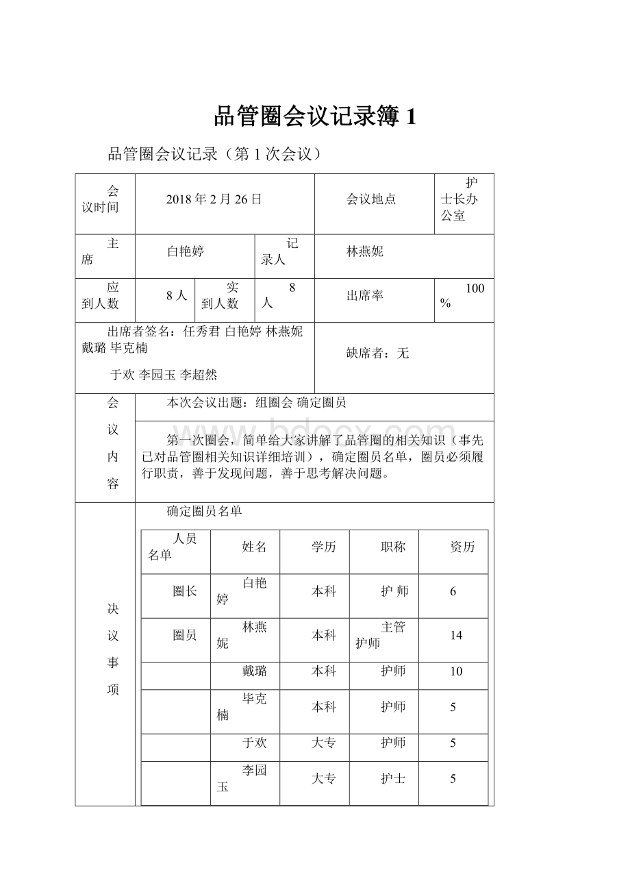 品管圈会议记录簿1.docx