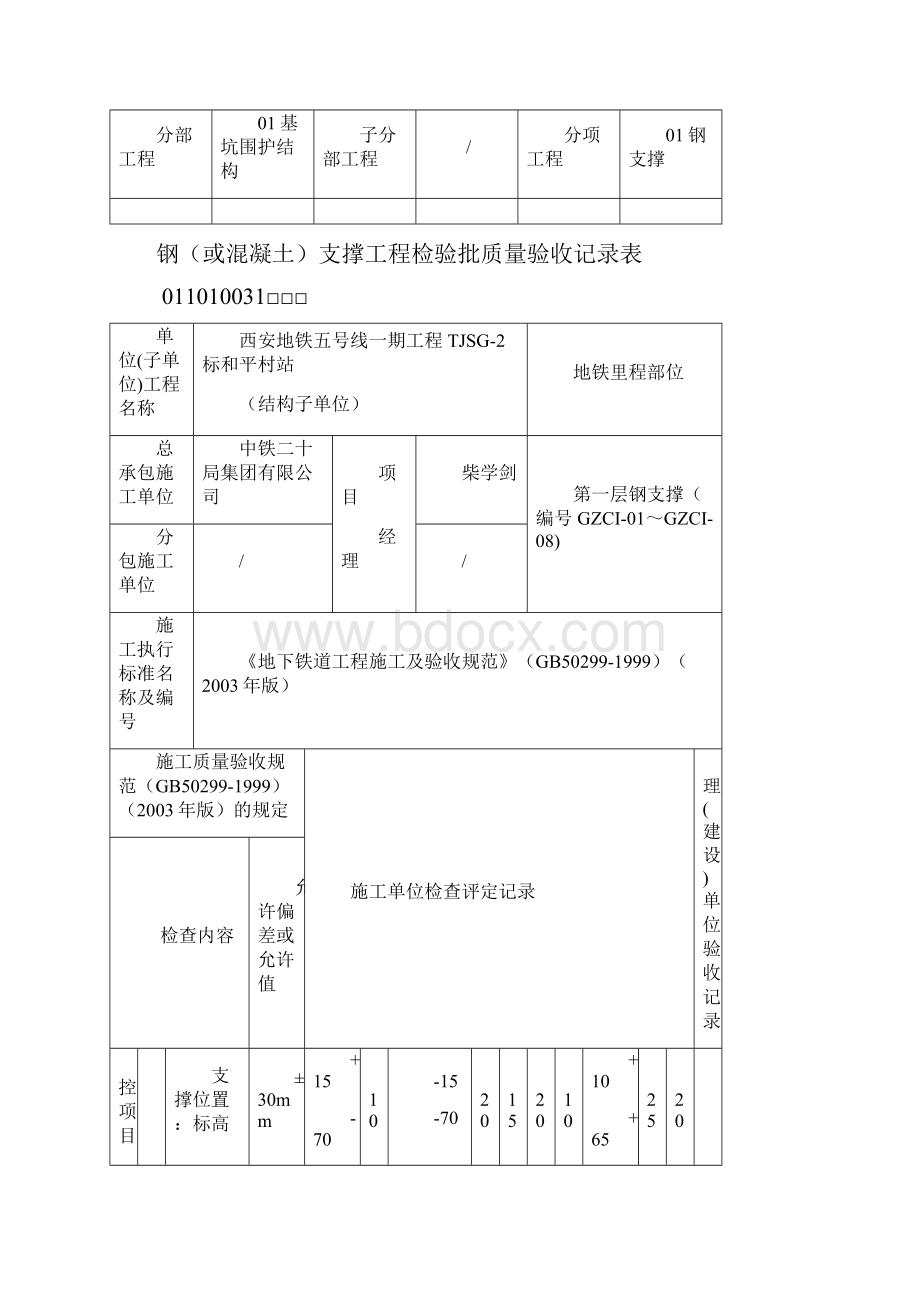 钢支撑检验批.docx_第2页