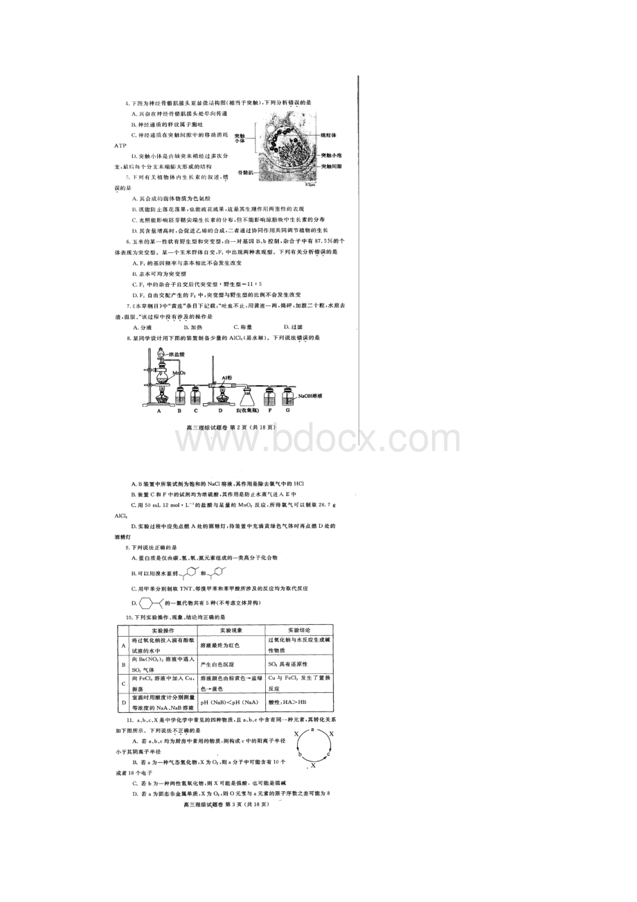 郑州市二模理科综合试题及标准答案.docx_第2页