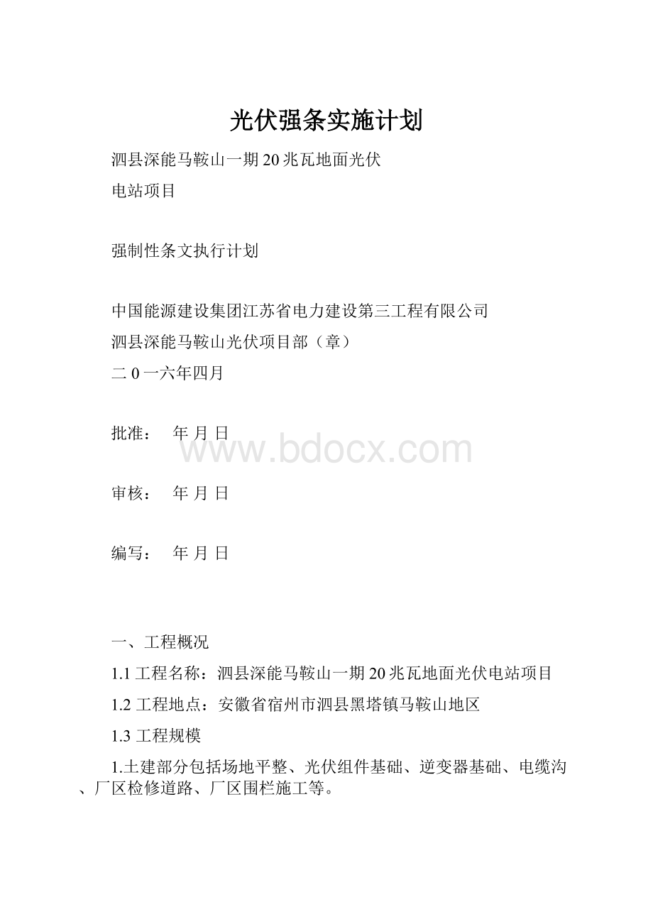 光伏强条实施计划.docx