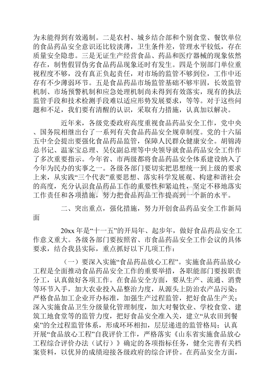 副县长在全县食品药品安全工作会议上的讲话.docx_第3页