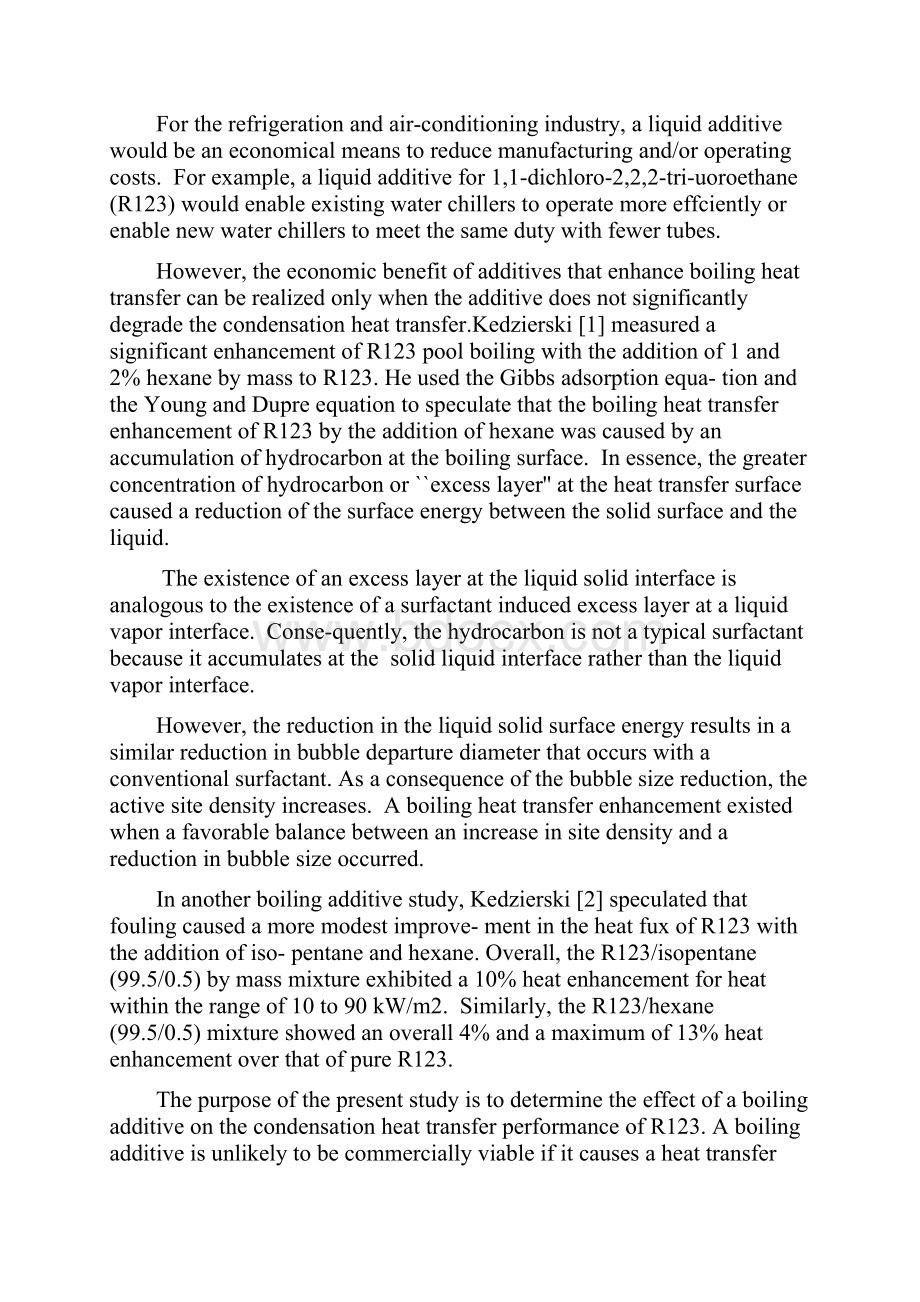 The effect of a boiling additive on R123 condensation on a vertical integral finsurface.docx_第2页