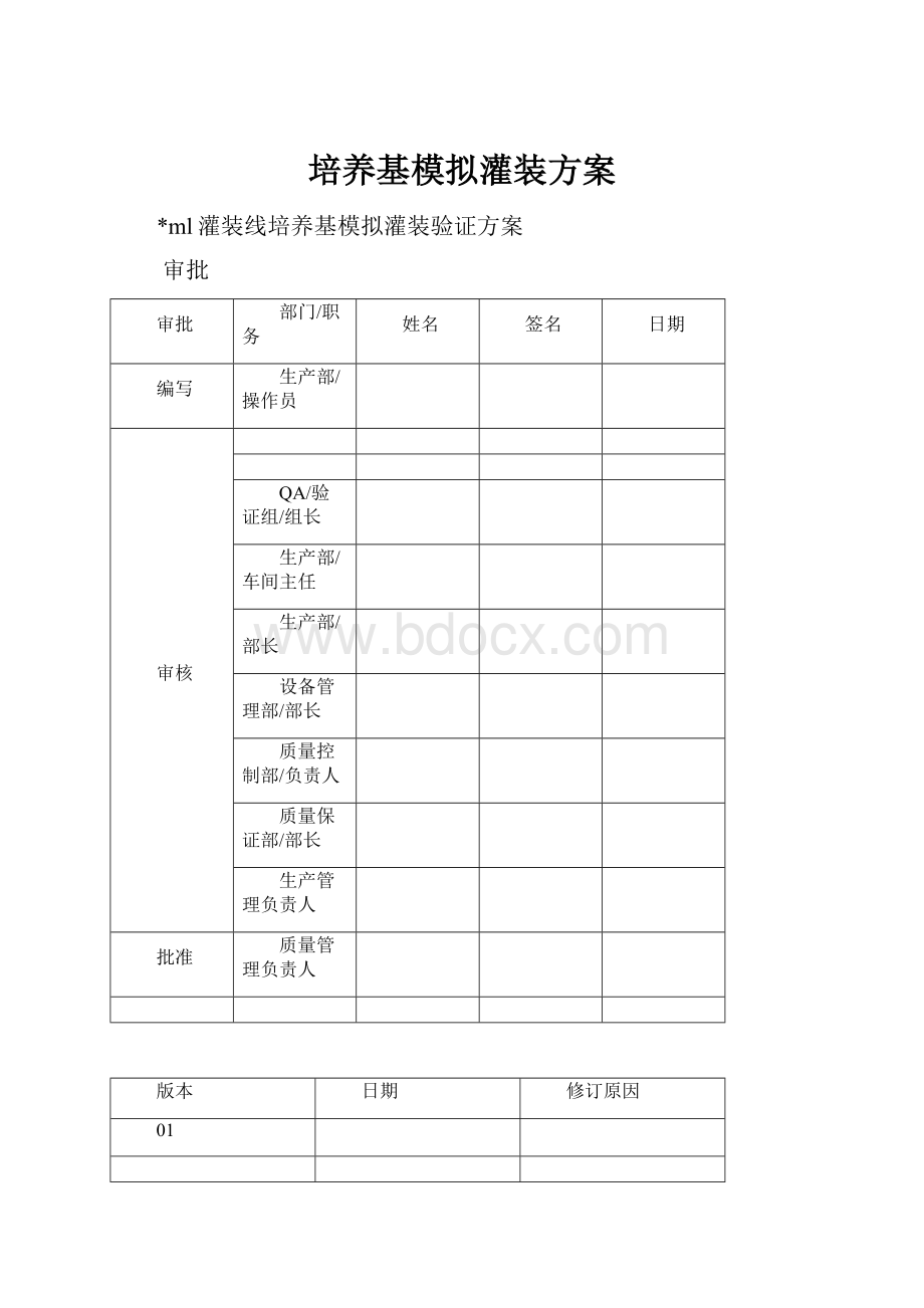 培养基模拟灌装方案.docx