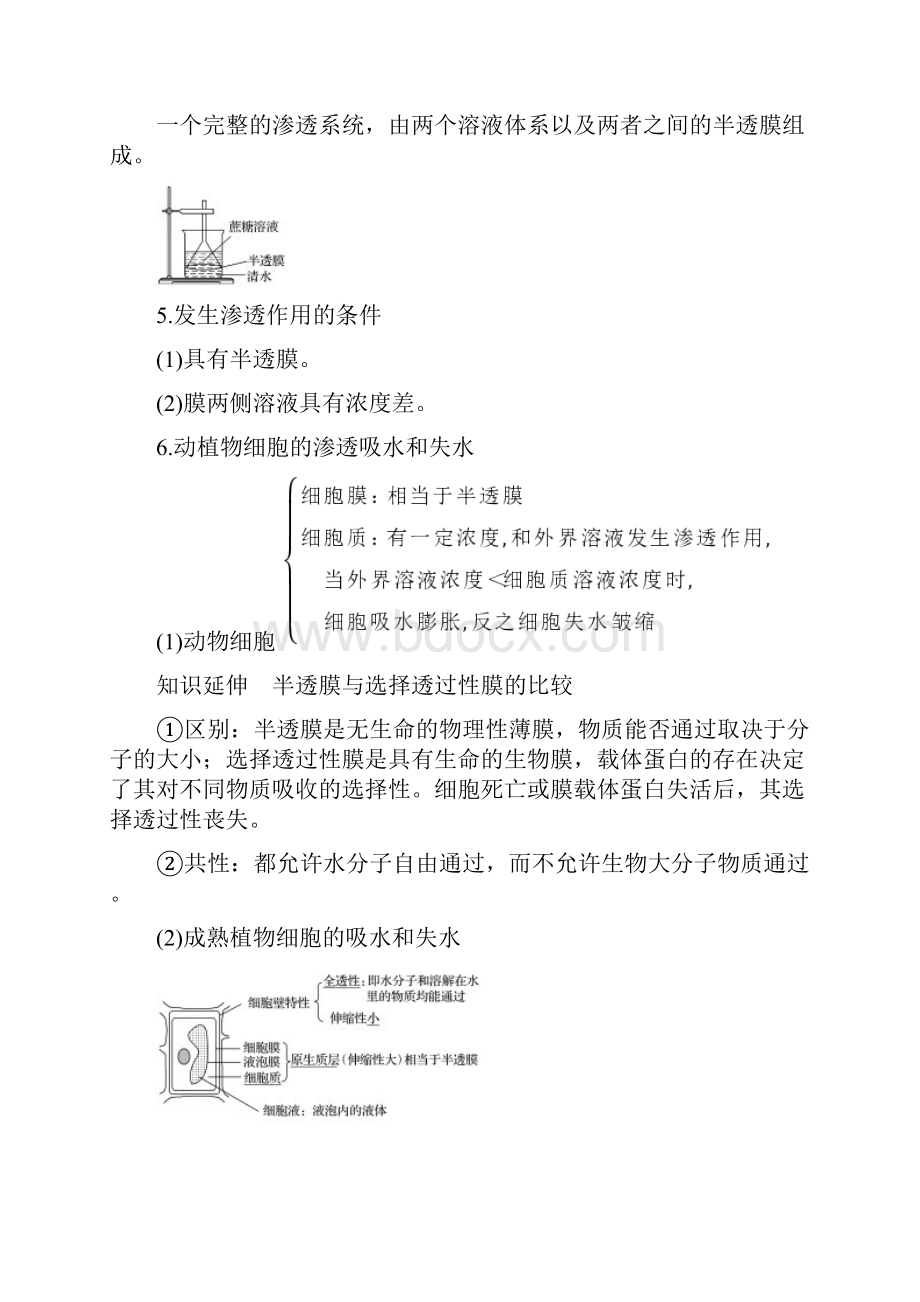 生物高考大复习第二单元细胞的结构与细胞内外的物质交换第6讲细胞内外的物质交换学案北师大版.docx_第2页