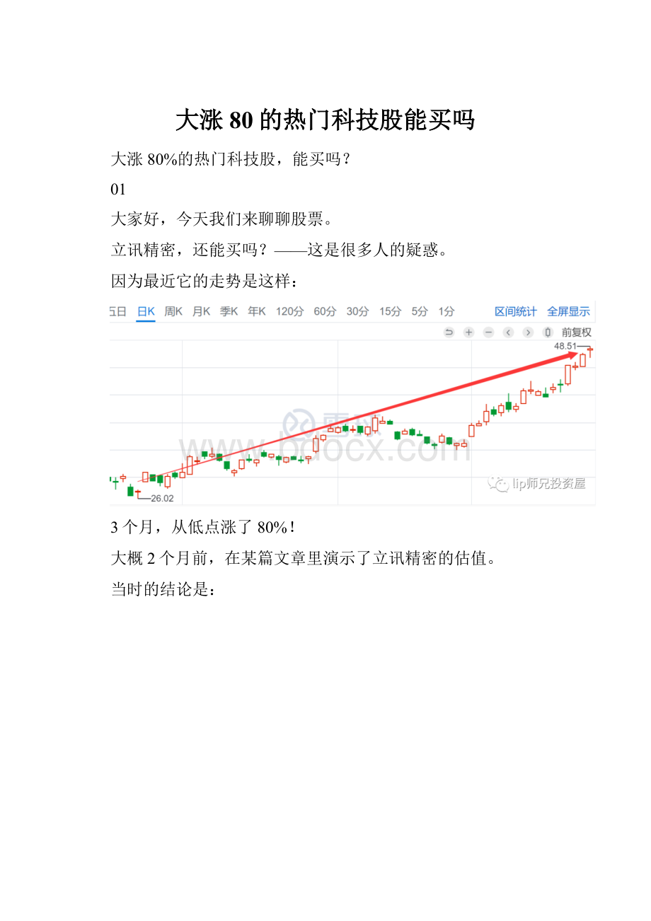 大涨80的热门科技股能买吗.docx_第1页