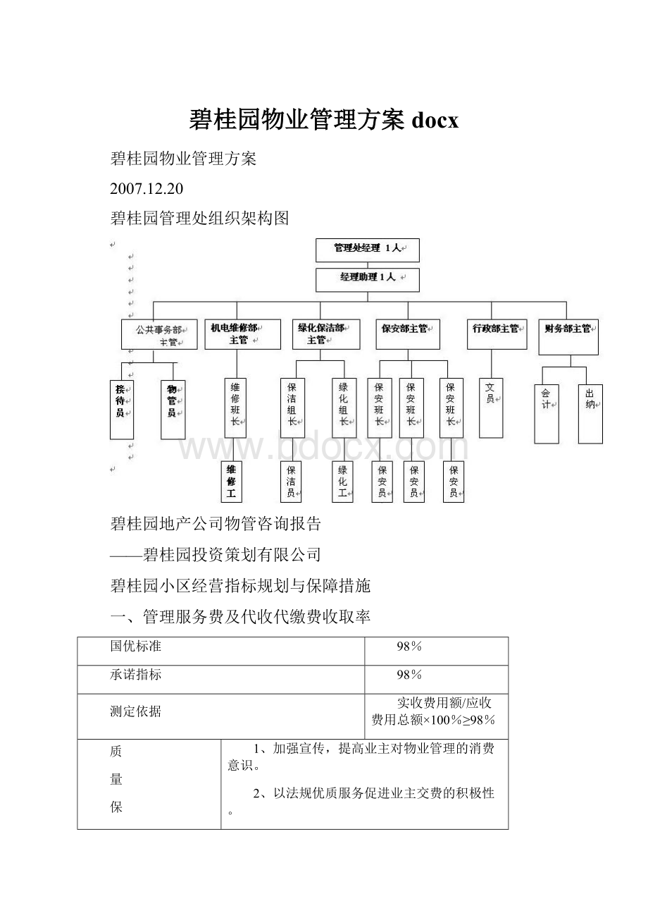 碧桂园物业管理方案docx.docx_第1页