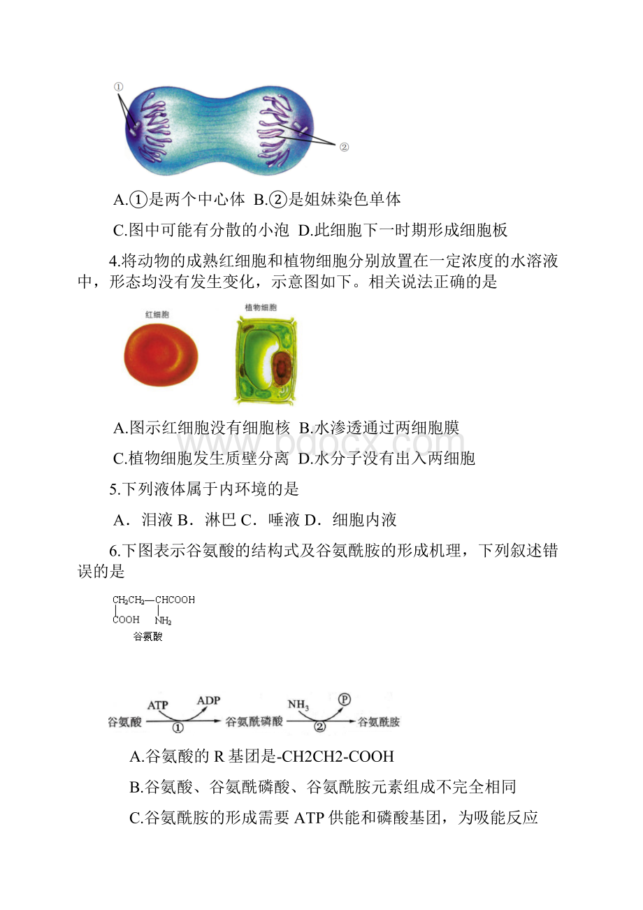 浙江省温州十五校联合体学年高二上学期期中联考生物试题 Word版含答案.docx_第2页