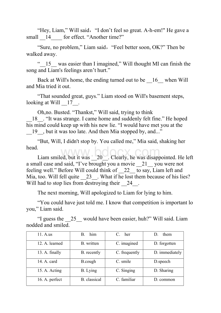 温州市初中英语学业水平考试模拟卷一word文字版含参考答案.docx_第3页