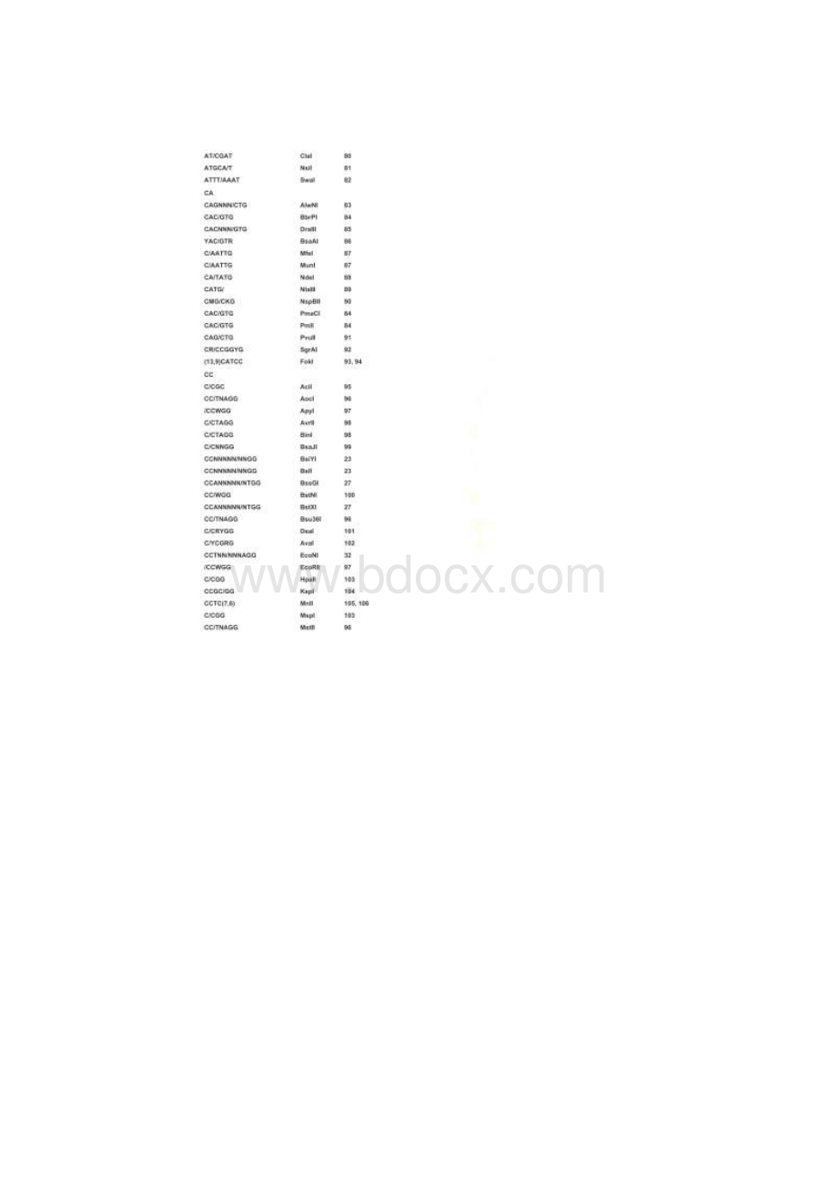 DNA内切酶名称位点序列及切点便于查找.docx_第3页