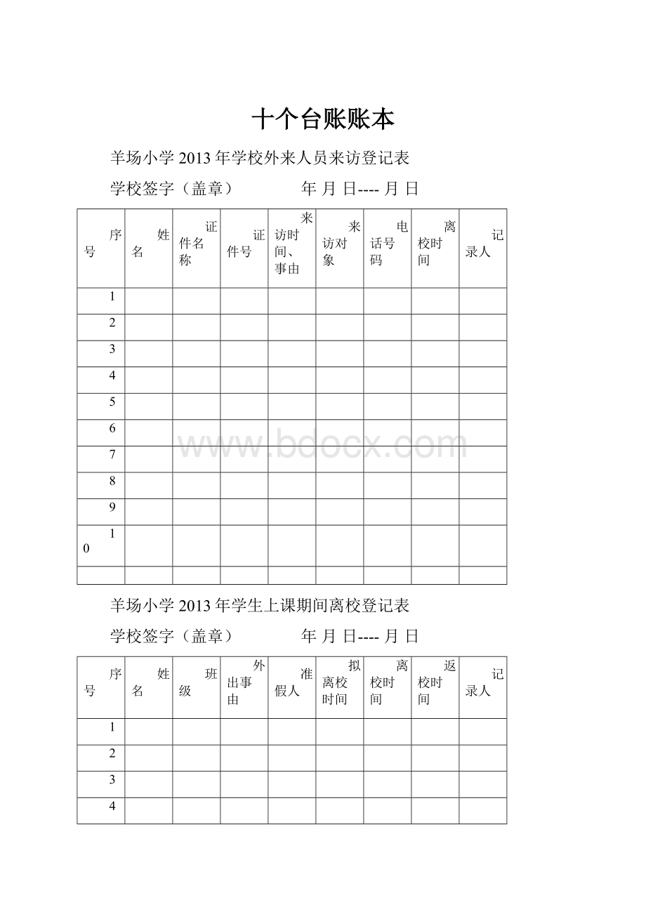 十个台账账本.docx_第1页