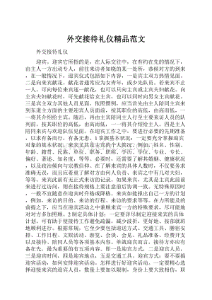 外交接待礼仪精品范文.docx