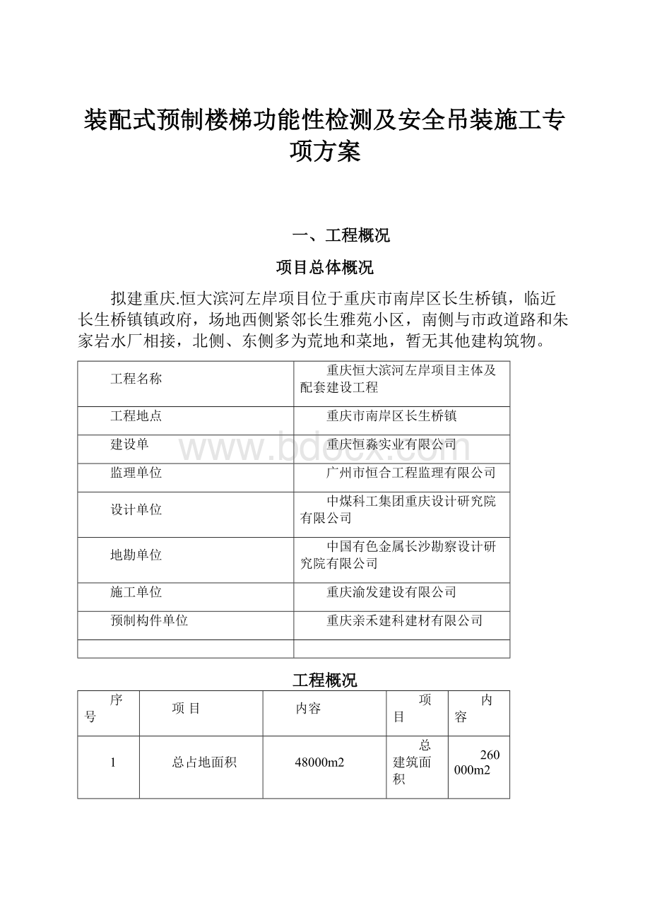 装配式预制楼梯功能性检测及安全吊装施工专项方案.docx_第1页