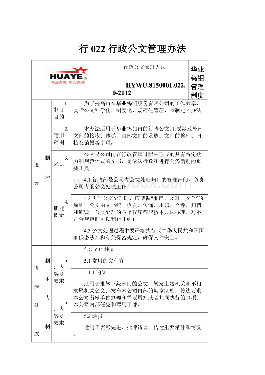 行022行政公文管理办法.docx