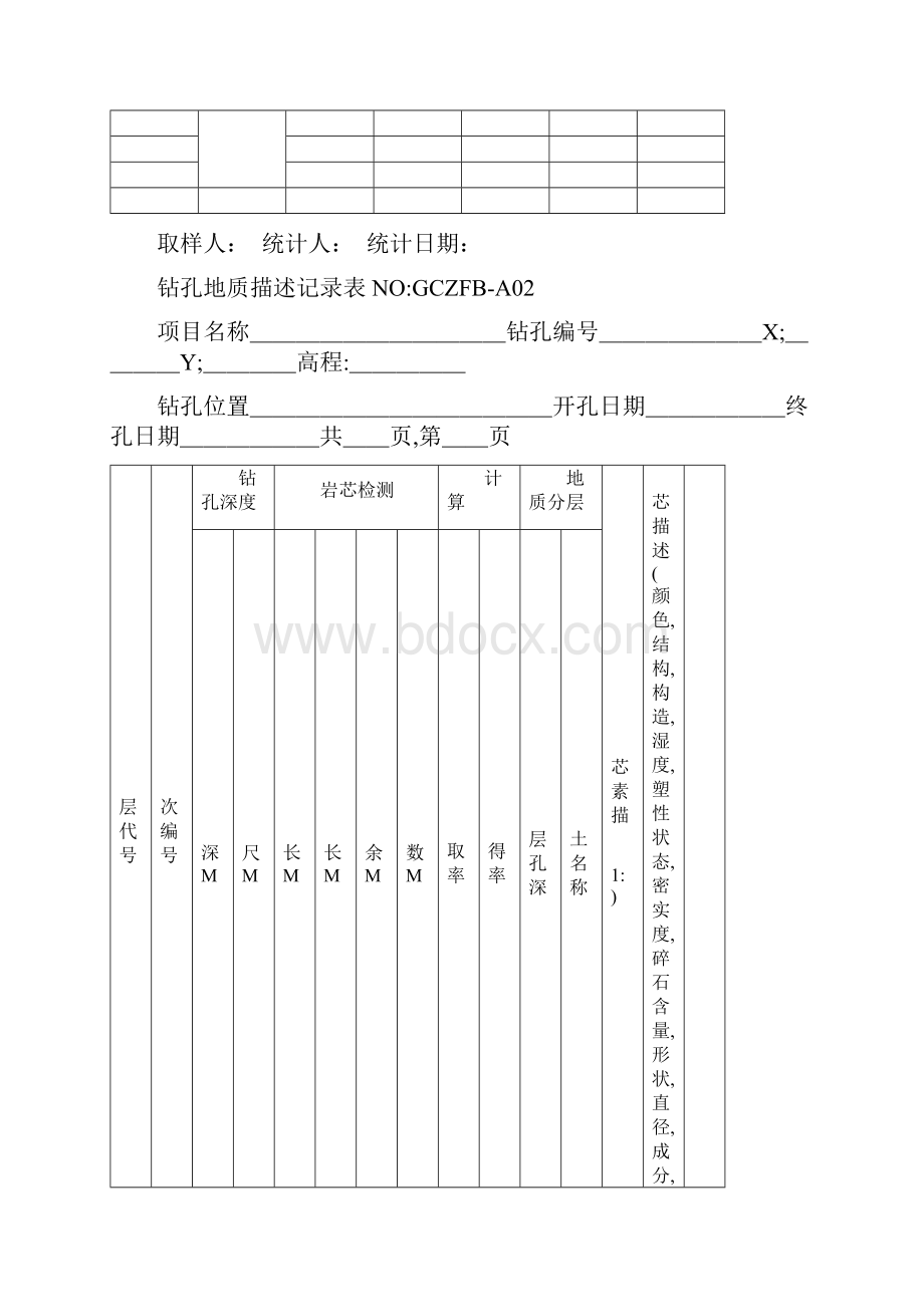 地质勘探原始记录表格之欧阳美创编.docx_第2页