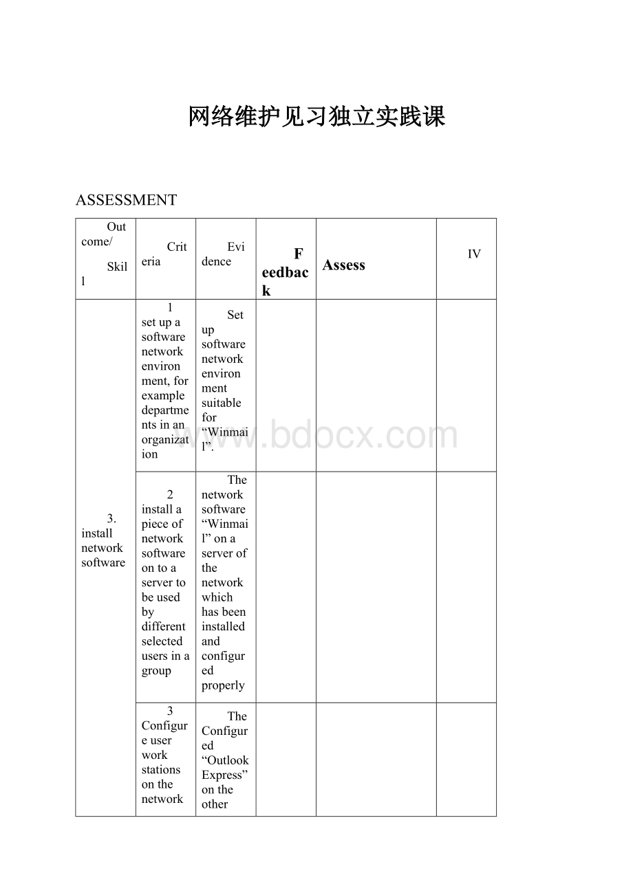 网络维护见习独立实践课.docx