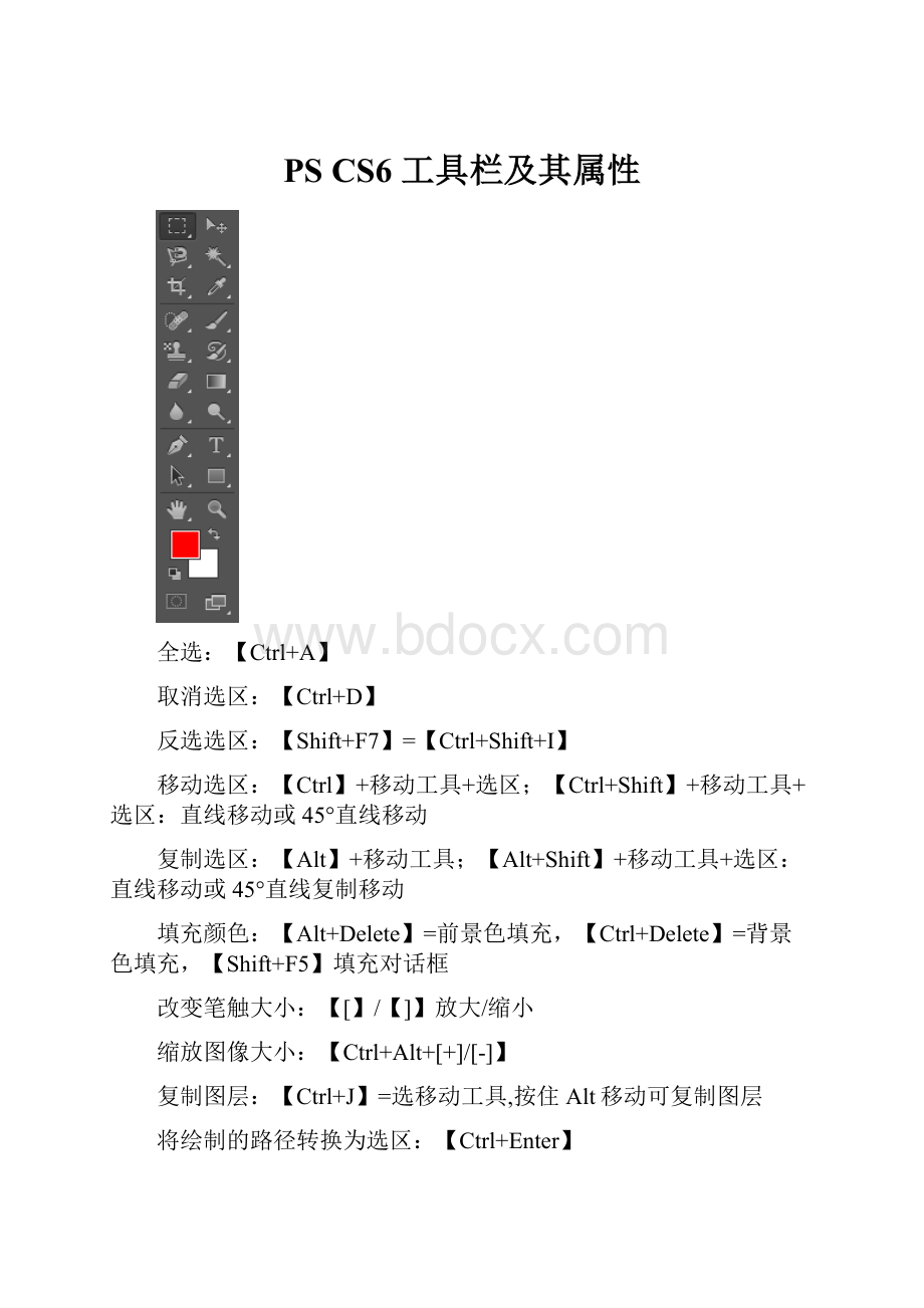 PS CS6 工具栏及其属性.docx