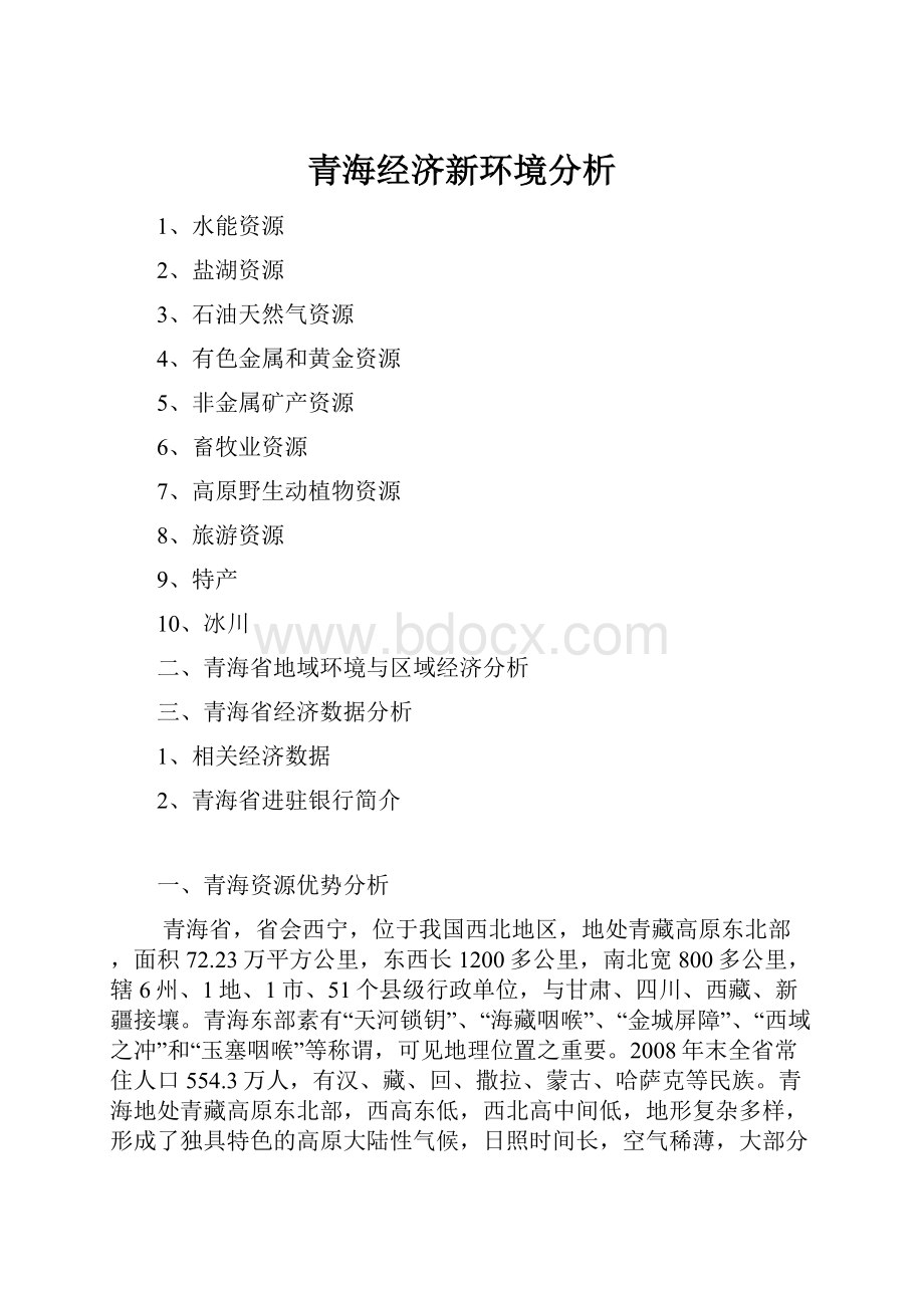 青海经济新环境分析.docx_第1页