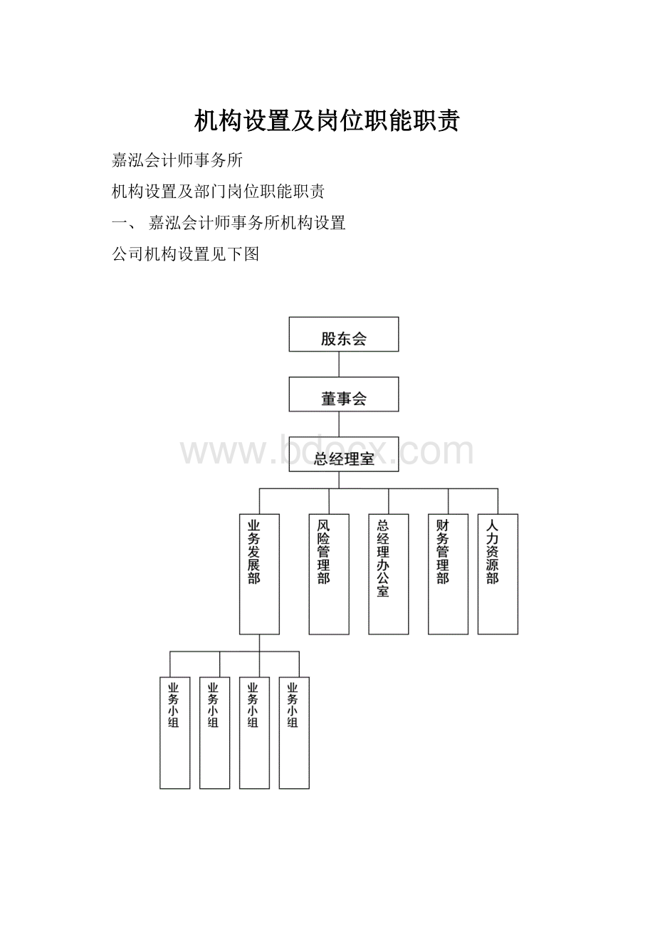 机构设置及岗位职能职责.docx