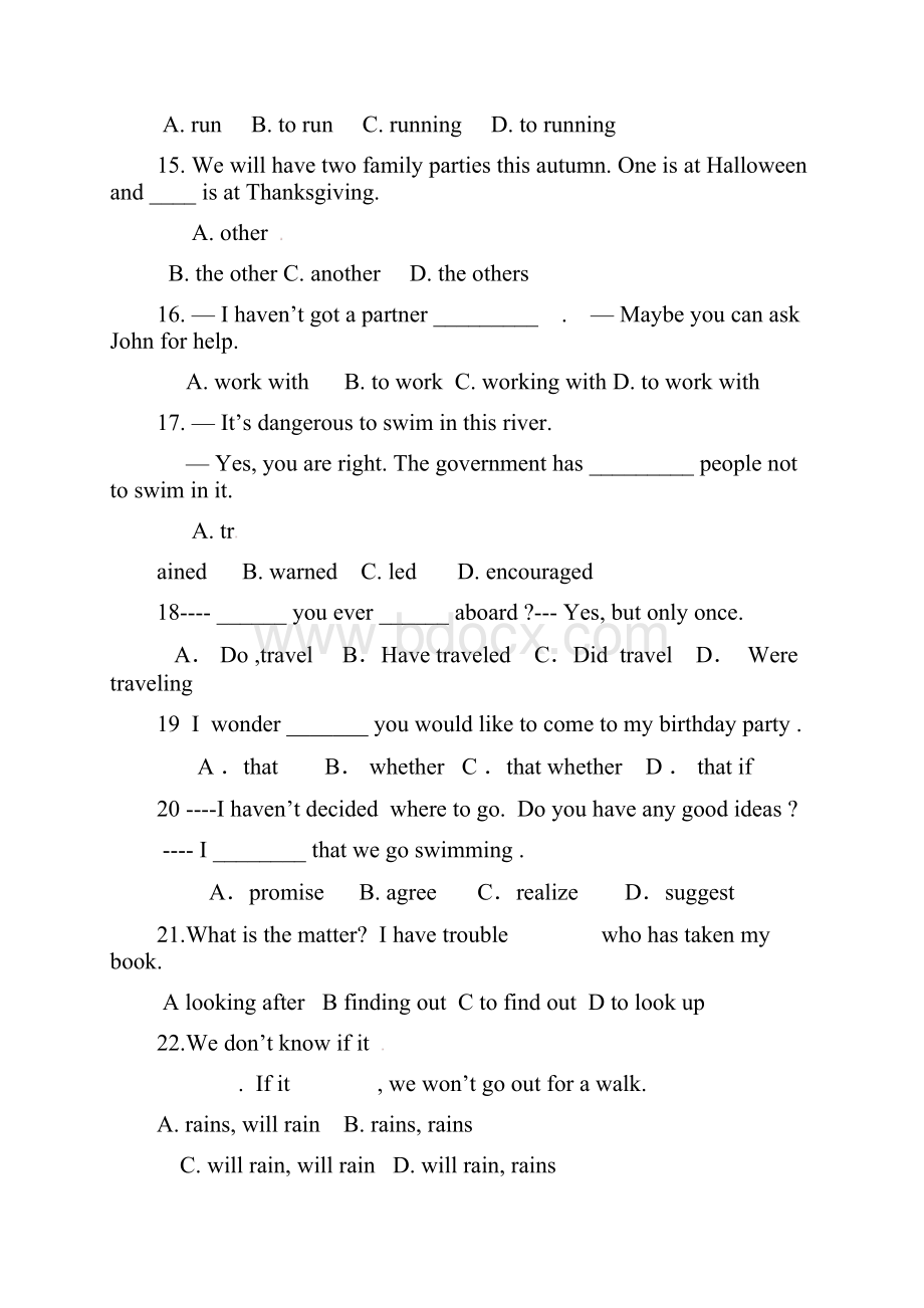 最新人教版九年级上第一次教学质量检查英语试题及答案.docx_第3页