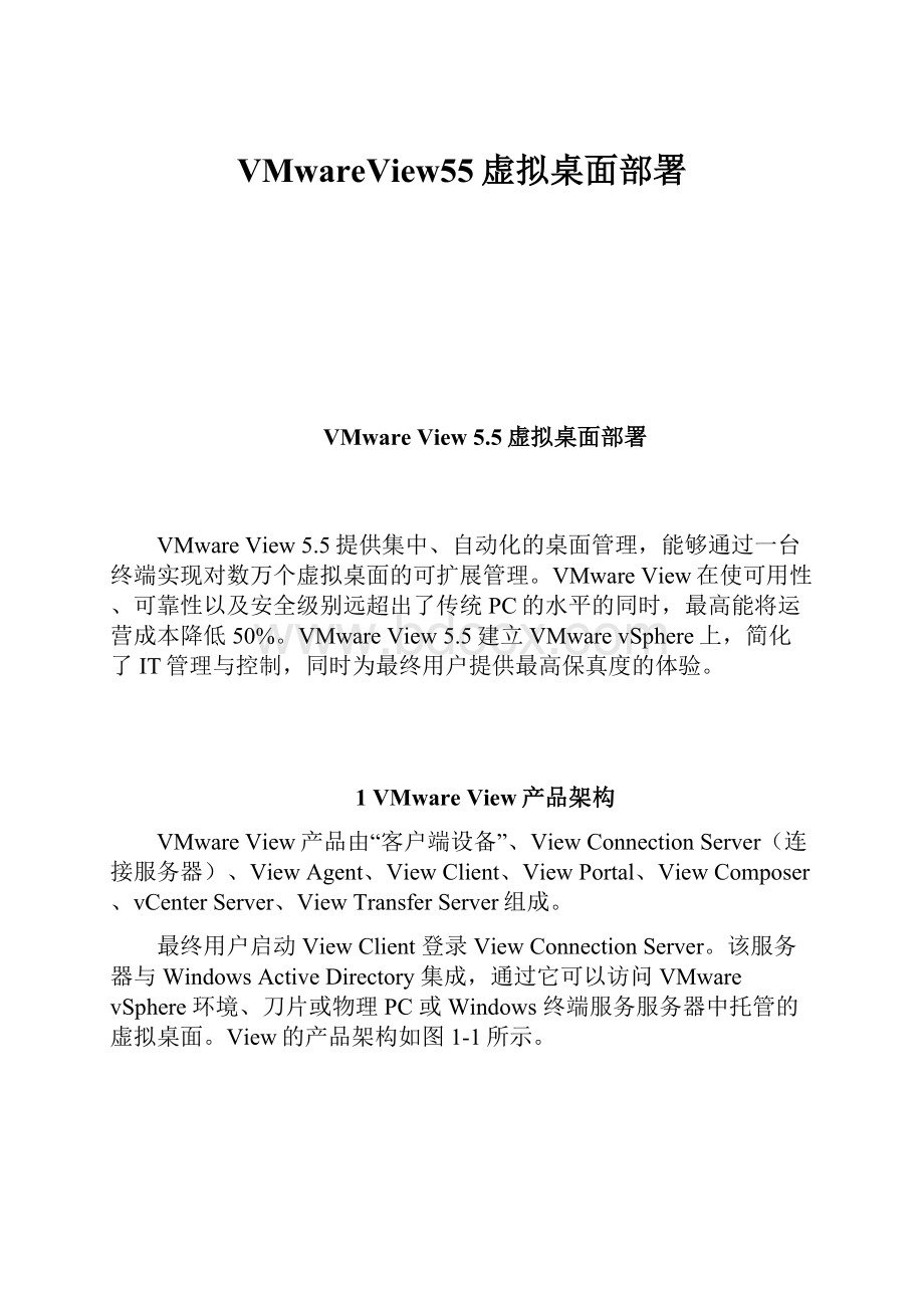 VMwareView55虚拟桌面部署.docx_第1页