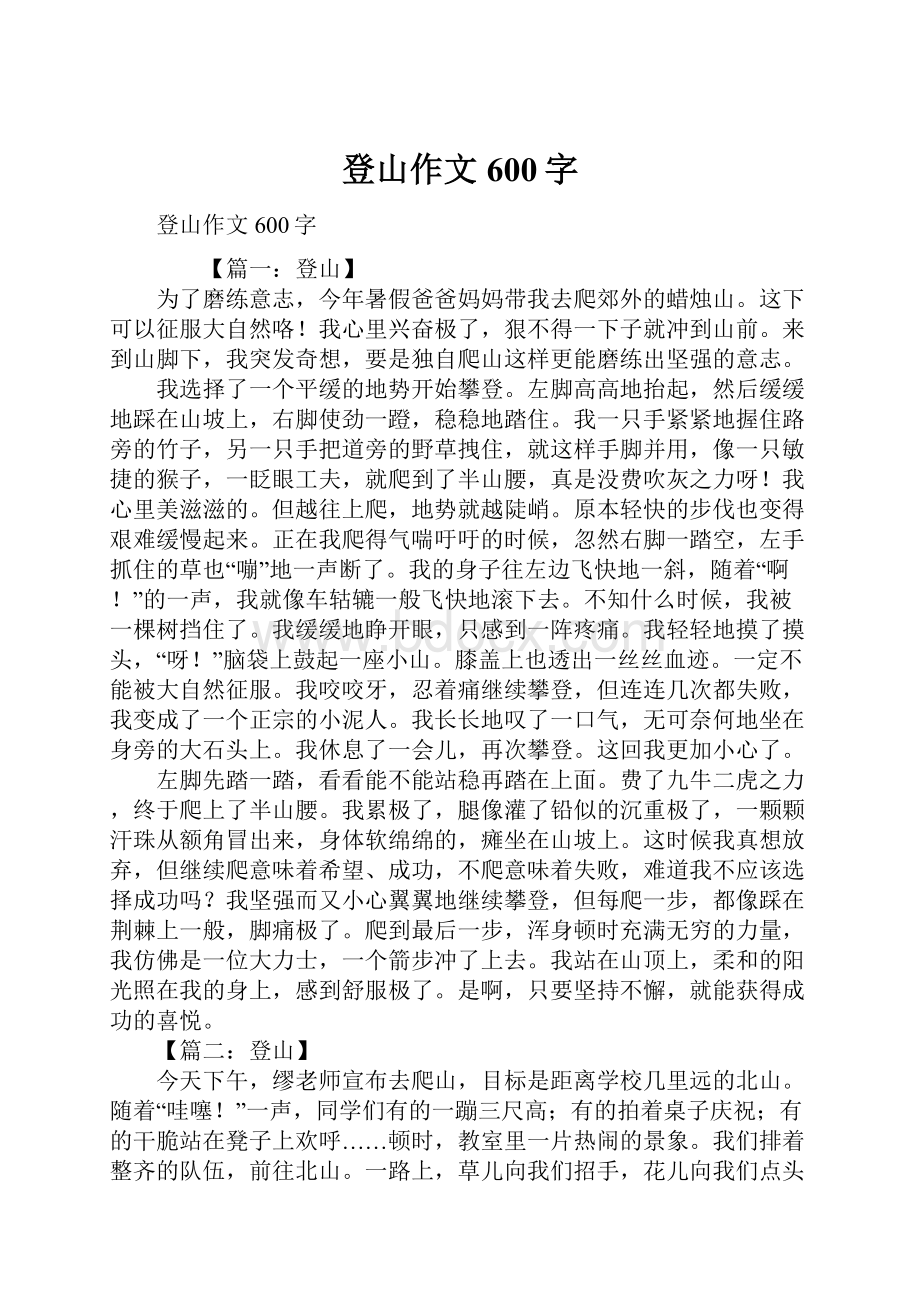 登山作文600字.docx_第1页