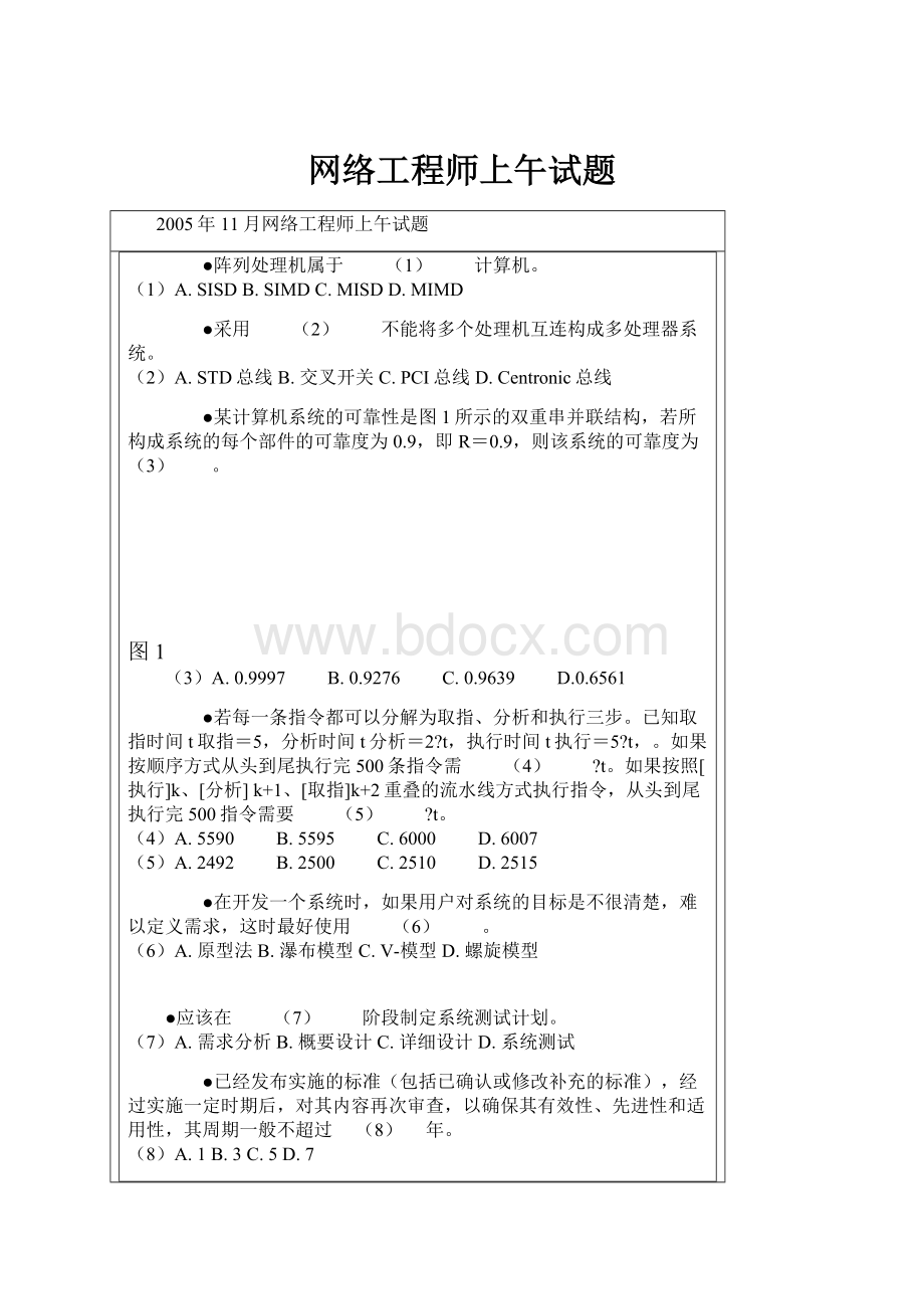 网络工程师上午试题.docx