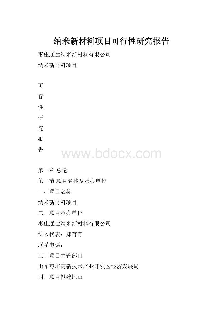 纳米新材料项目可行性研究报告.docx