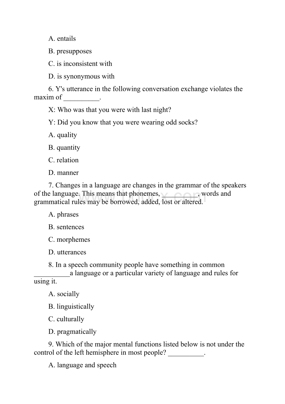 专八语言学选择题及复习资料.docx_第2页