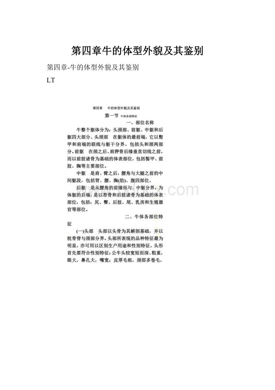 第四章牛的体型外貌及其鉴别.docx