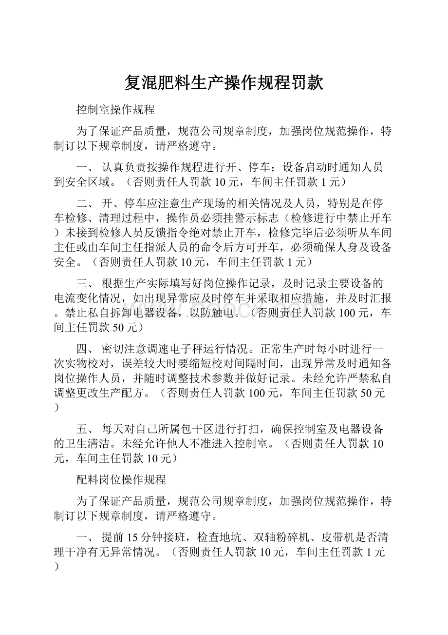 复混肥料生产操作规程罚款.docx_第1页