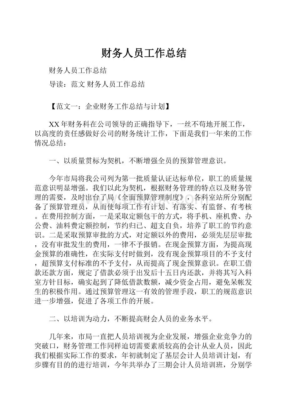 财务人员工作总结.docx_第1页