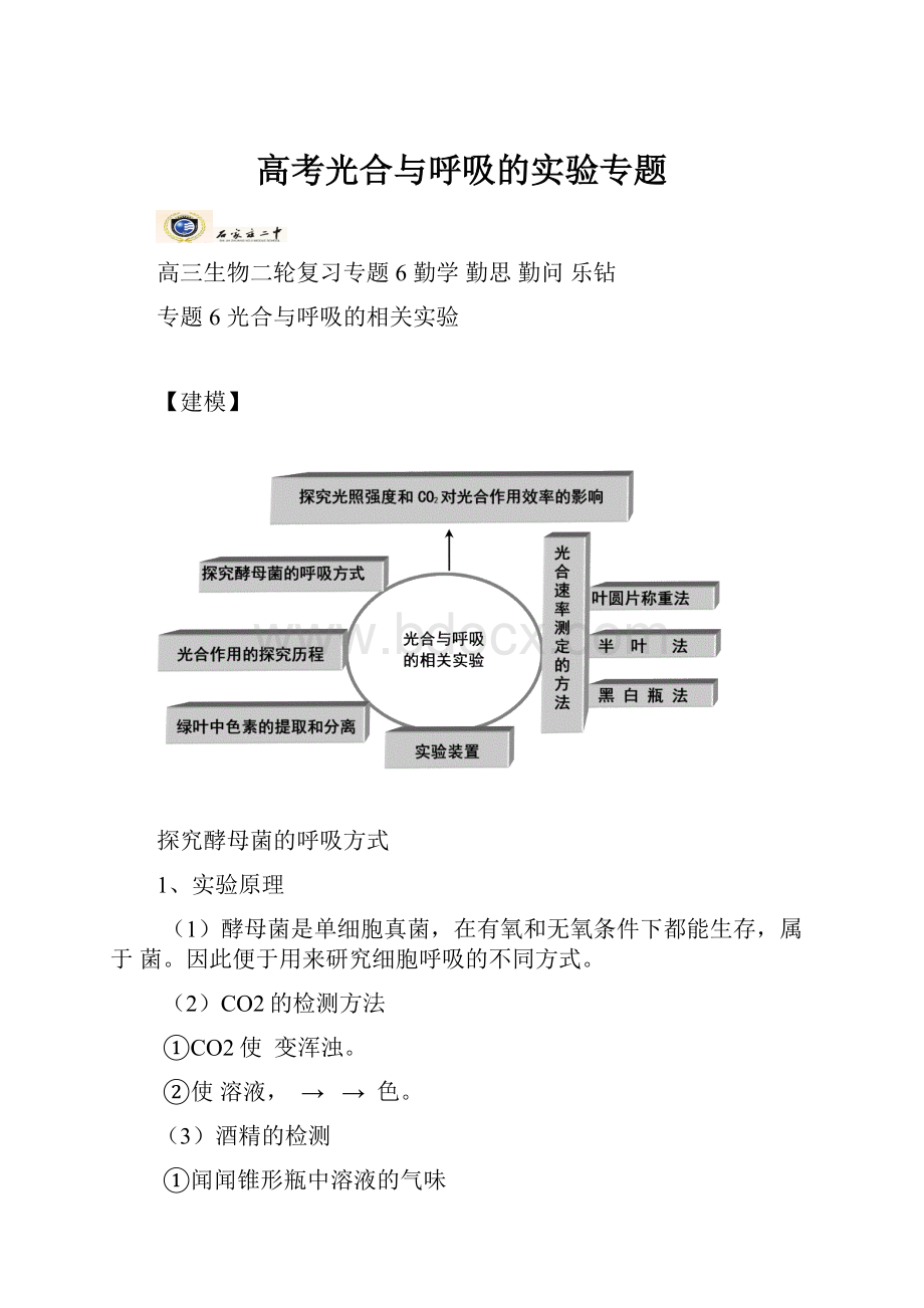 高考光合与呼吸的实验专题.docx_第1页