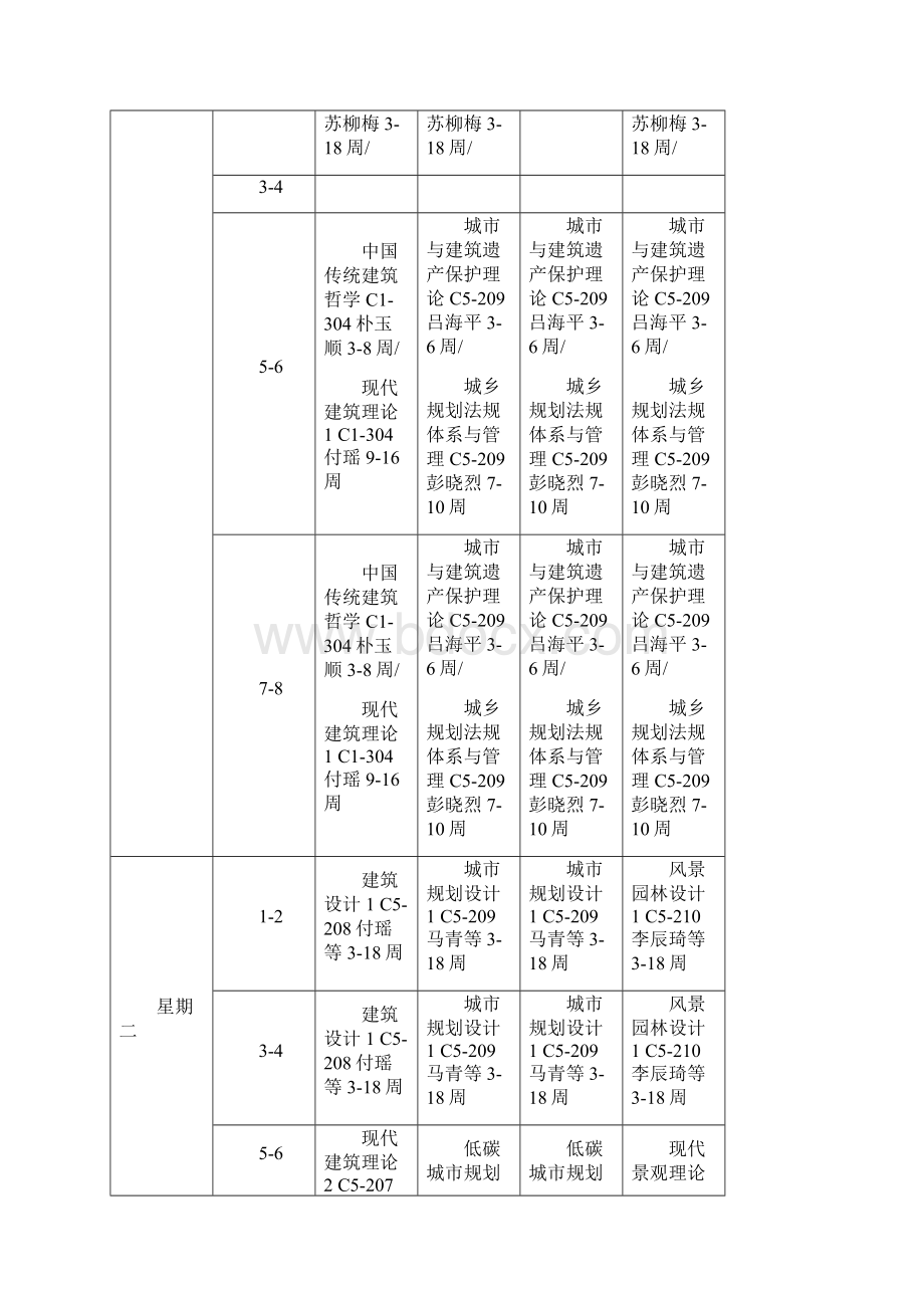 学年第一学期全日制硕士研究生教学课程表.docx_第2页