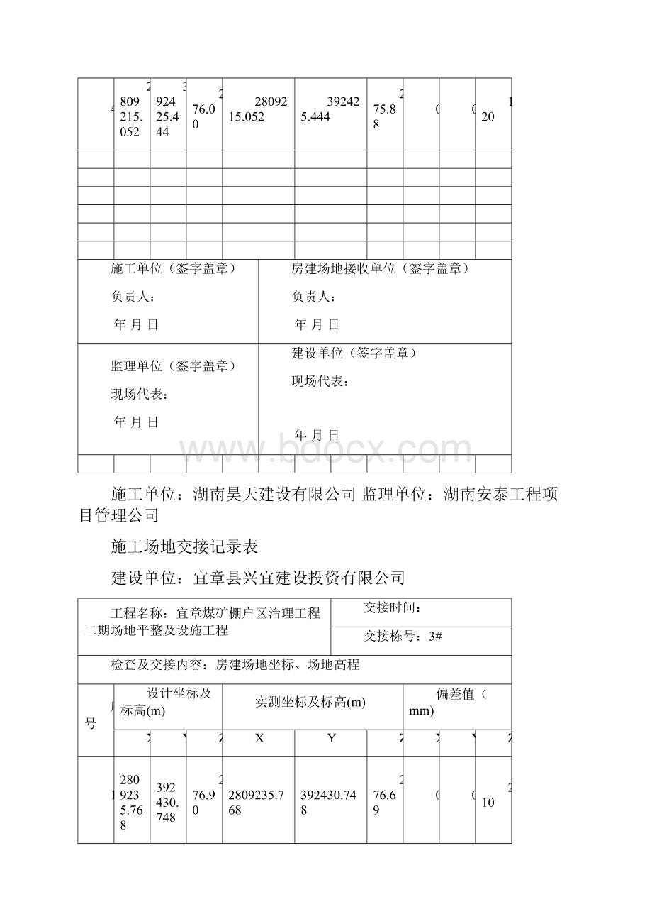 土石方施工场地交接记录表.docx_第3页